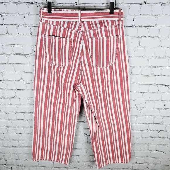 BDG URBAN OUTFITTERS | striped high rise belted wide leg cropped jeans - Picture 3 of 8